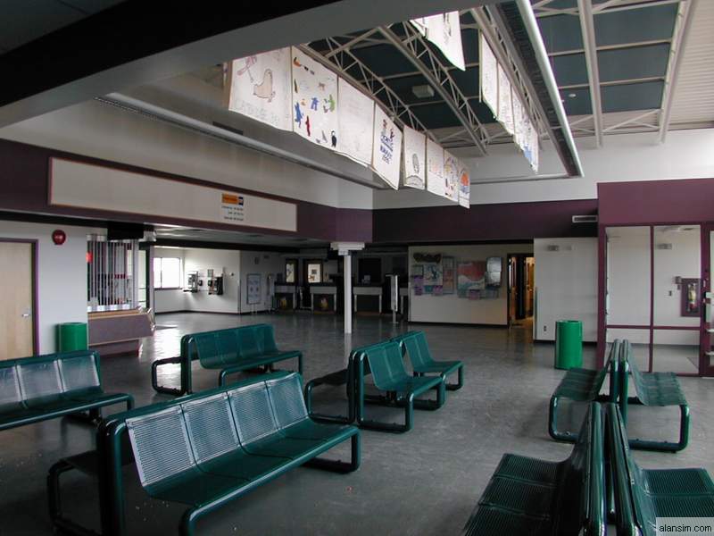 The airport terminal.